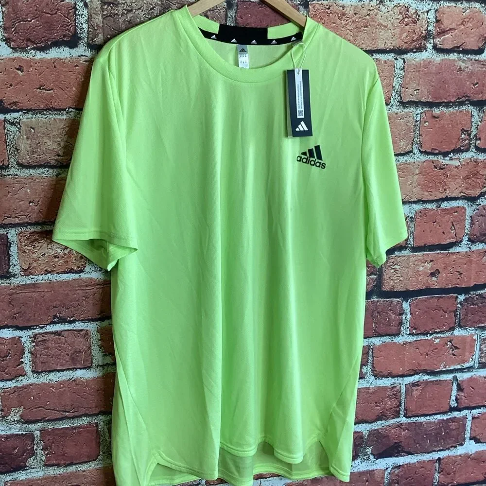 New Adidas Men's Neon Green Performance Shirt XL NWT